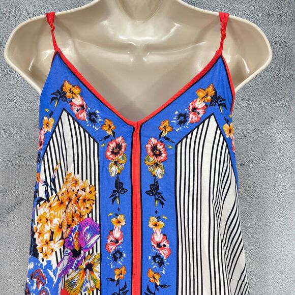 Flying Tomato Maxi Dress Womens Small Multi Floral Rayon Spaghetti Strap V Neck - Picture 7 of 13